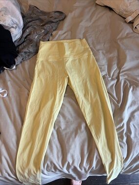 SET Active Girls' Pale Yellow High-Waist Leggings